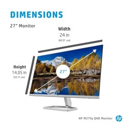 HP M27fq Monitorius 27'' IPS QHD 2560x1440, 5 ms, 300 cd/m2, 75 Hz, Silver/Black