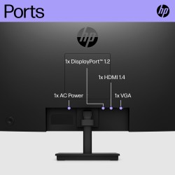 HP V24i G5 Monitorius 23.8'' IPS FHD 1920x1080, 5 ms, 250 cd/m2, 75 Hz, Juoda