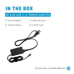 HP 1P3K6AA 65W USB-C LC AC Maitinimo adapteris, Juoda