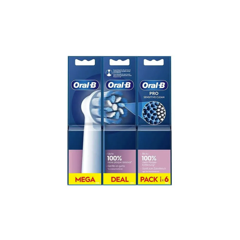 Oral-B Pro Sensitive Clean Dantų šepetėlio galvutės, Balta