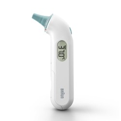 Braun ThermoScan 3 IRT 3030 Ausies Termometras, Sidabrinė/Balta