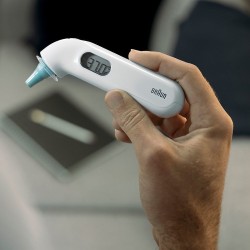 Braun ThermoScan 3 IRT 3030 Ausies Termometras, Sidabrinė/Balta