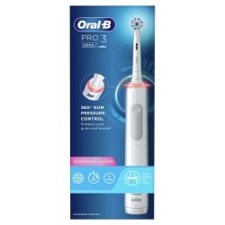 Oral-B Pro 3 3000 Sensitive Clean Elektrinis dantų šepetėlis, Balta