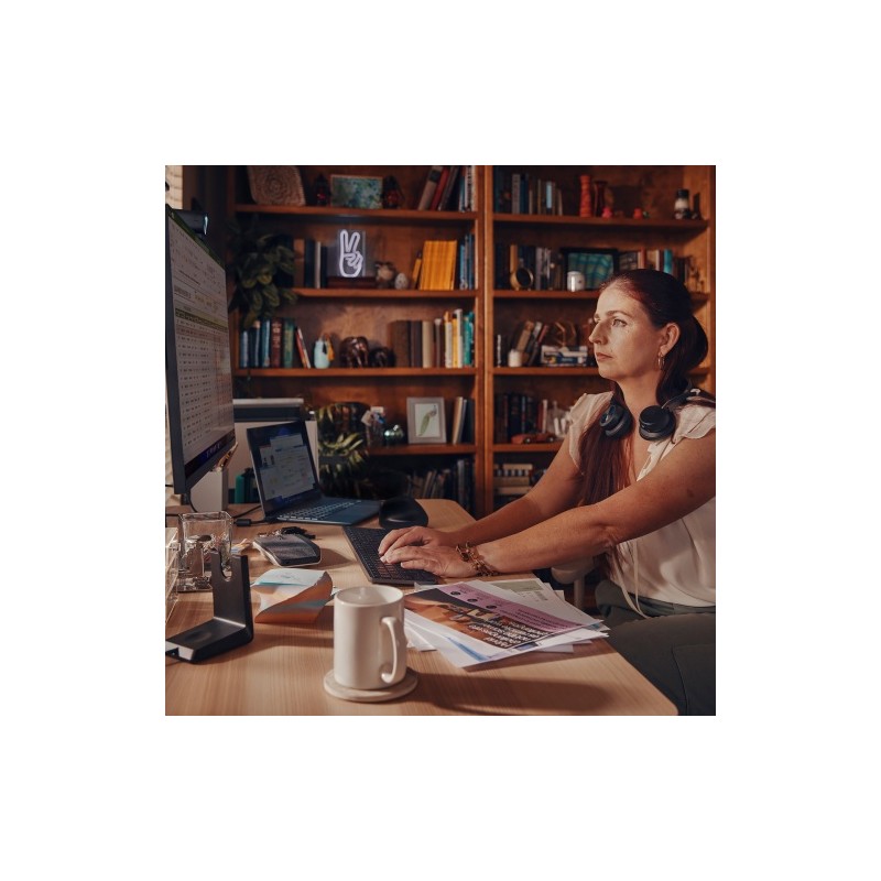 Poly Voyager Focus 2 MS Teams Belaidės ausinės, Bluetooth, USB-C/A Adapter, Juoda