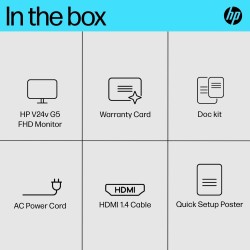 HP V24v G5 Monitorius 23.8'' VA FHD 1920x1080, 5 ms, 250 cd/m2, 75 Hz, Juoda