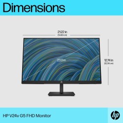 HP V24v G5 Monitorius 23.8'' VA FHD 1920x1080, 5 ms, 250 cd/m2, 75 Hz, Juoda