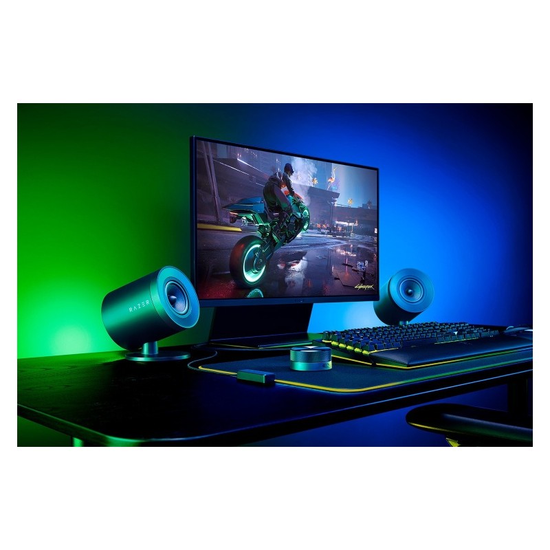 Razer Nommo V2 Pro Full range 2.1 PC Žaidimų garso kolonėlės, Juoda