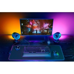 Razer Nommo V2 Pro Full range 2.1 PC Žaidimų garso kolonėlės, Juoda