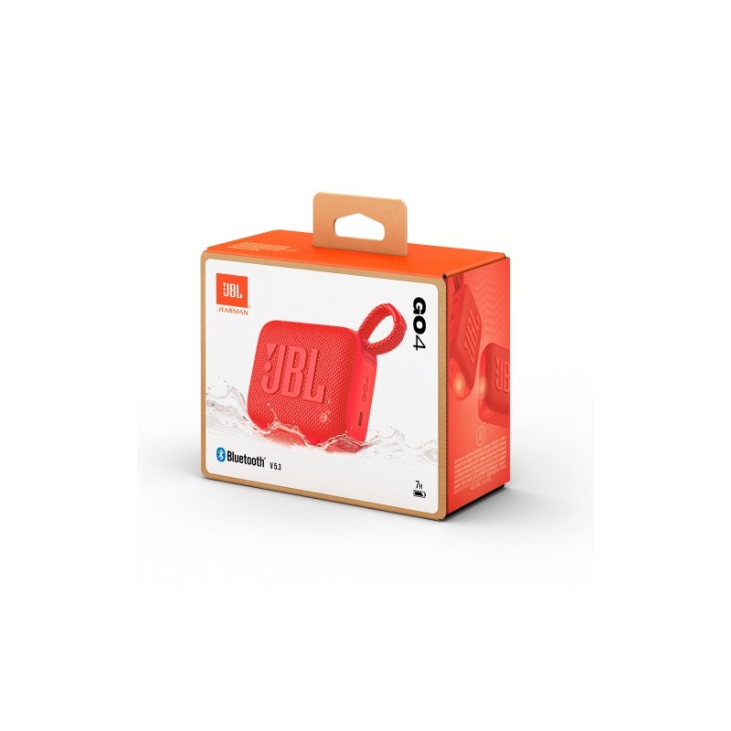 JBL Go 4 Nešiojama garso kolonėlė, Bluetooth, Raudona