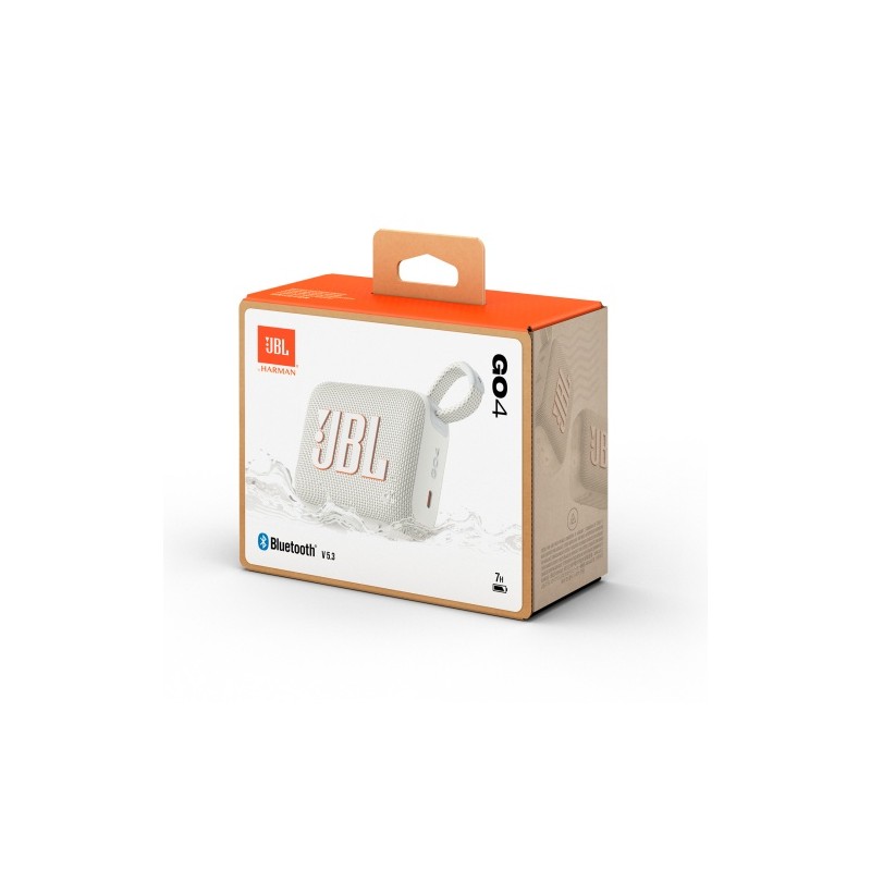 JBL Go 4 Nešiojama garso kolonėlė, Bluetooth, Balta