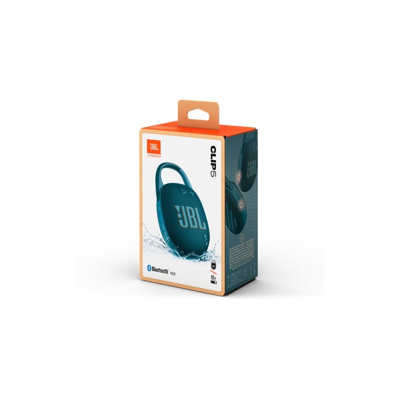 JBL Clip 5 Nešiojama garso kolonėlė, Bluetooth, Mėlyna