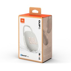JBL Clip 5 Nešiojama garso kolonėlė, Bluetooth, Balta