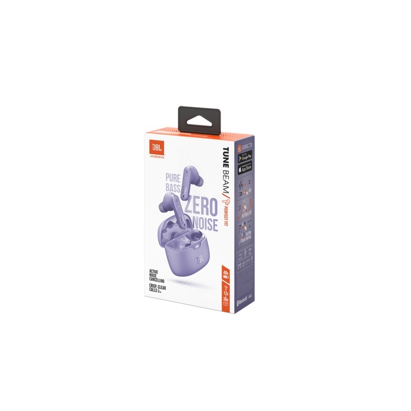 JBL Tune Beam Belaidės ausinės Earbuds, Bluetooth, Violetinė