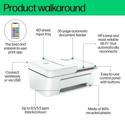 HP DeskJet 4220e All-in-One Spausdintuvas rašalinis spalvotas MFP A4 8.5 ppm USB Wi-Fi BT (SPEC)