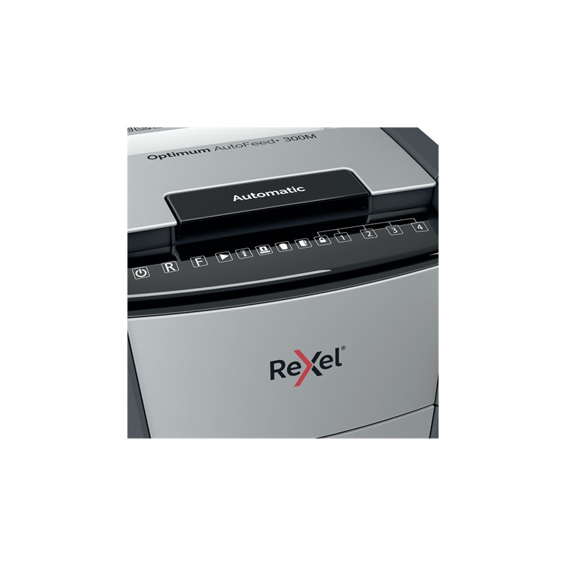 Rexel Optimum AutoFeed+ 300M Dokumentų naikiklis Micro-cut shredding 2x15 mm P-5 60L 55 dB (SPEC)