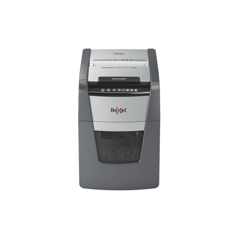 Rexel Optimum AutoFeed+ 100M Dokumentų naikiklis Micro-cut shredding 2x15mm P-5 34L 55dB (SPEC)