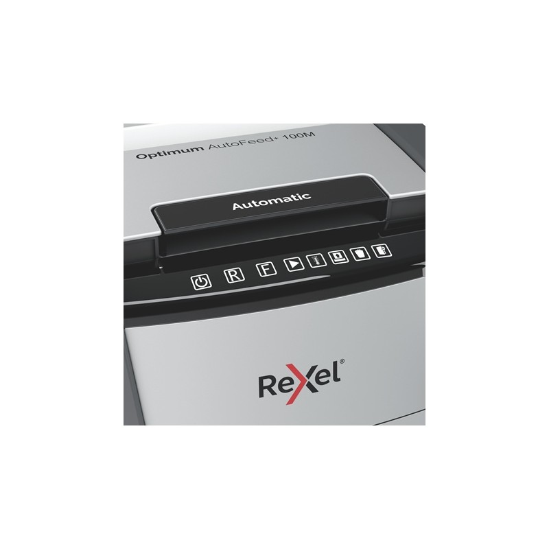 Rexel Optimum AutoFeed+ 100M Dokumentų naikiklis Micro-cut shredding 2x15mm P-5 34L 55dB (SPEC)