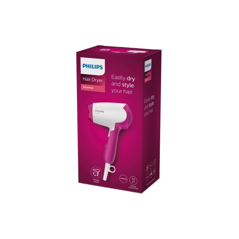 Philips DryCare Essential BHD003/00 Plaukų džiovintuvas 1400 W, Pink/White