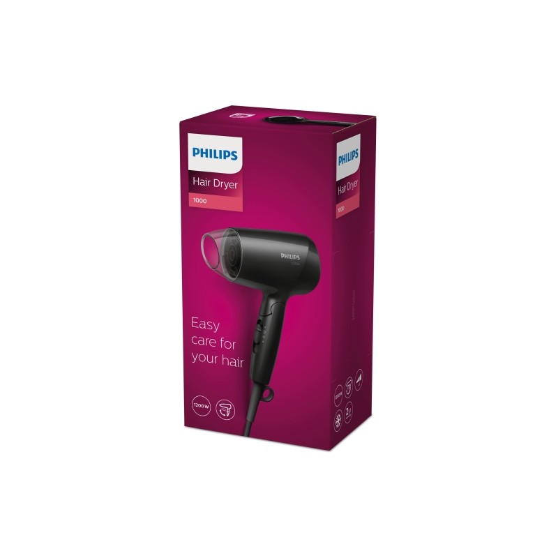 Philips EssentialCare BHC010/10 Plaukų džiovintuvas 1200 W, Juoda