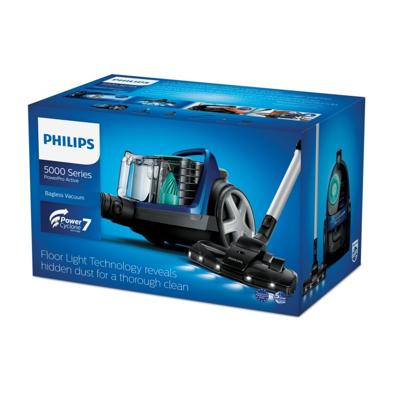 Philips 5000 Series FC9557/09 PowerCyclone 7 Dulkių siurblys, Juoda/Mėlyna
