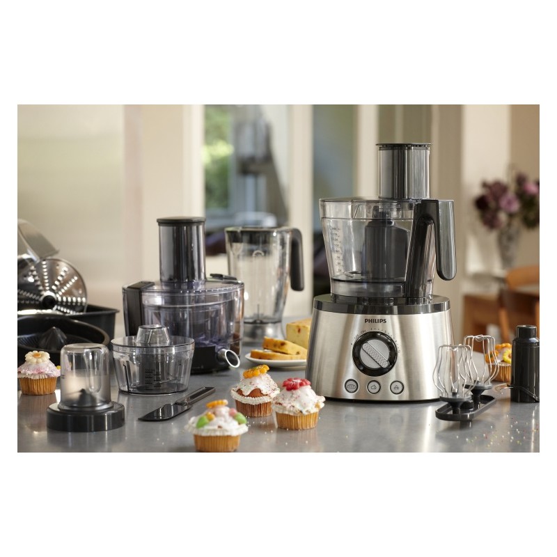 Philips 7000 Series HR7778/00 Virtuvinis kombainas, 3.4 L, 1300 W, Juoda/Sidabrinė