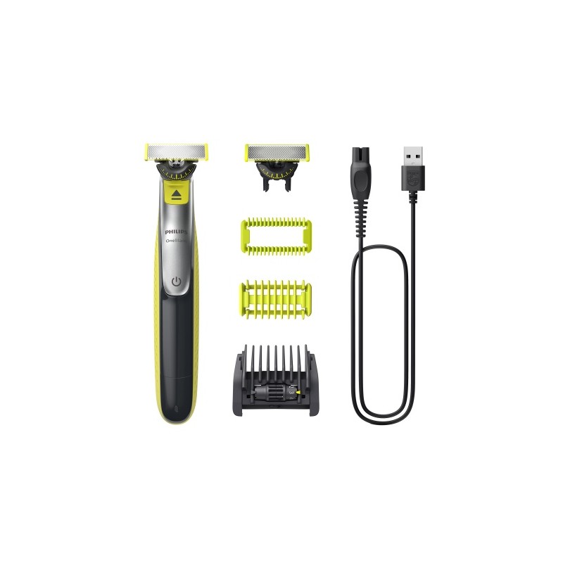 Philips OneBlade 360 QP2834/23 Veido ir kūno plaukų skustuvas / kirpimo mašinėlė, Grey/Lime