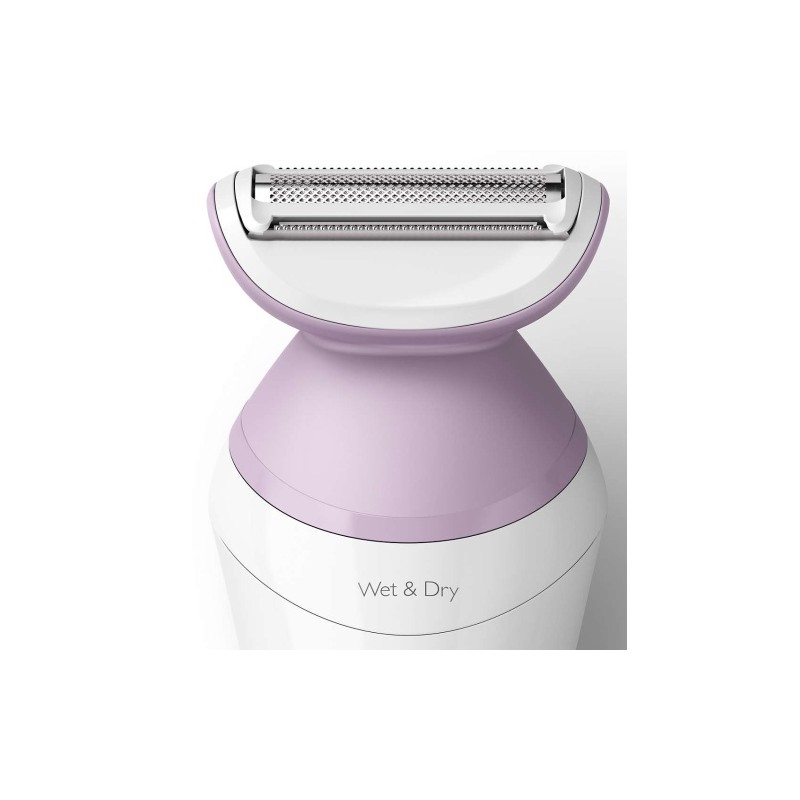 Philips Lady Shaver 6000 Series BRL136/00 Wet & Dry Belaidis skustuvas, White/Lilac