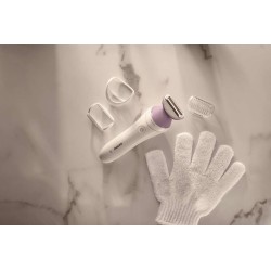 Philips Lady Shaver 6000 Series BRL136/00 Wet & Dry Belaidis skustuvas, White/Lilac