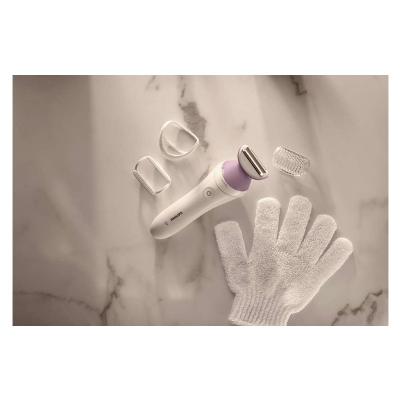 Philips Lady Shaver 6000 Series BRL136/00 Wet & Dry Belaidis skustuvas, White/Lilac