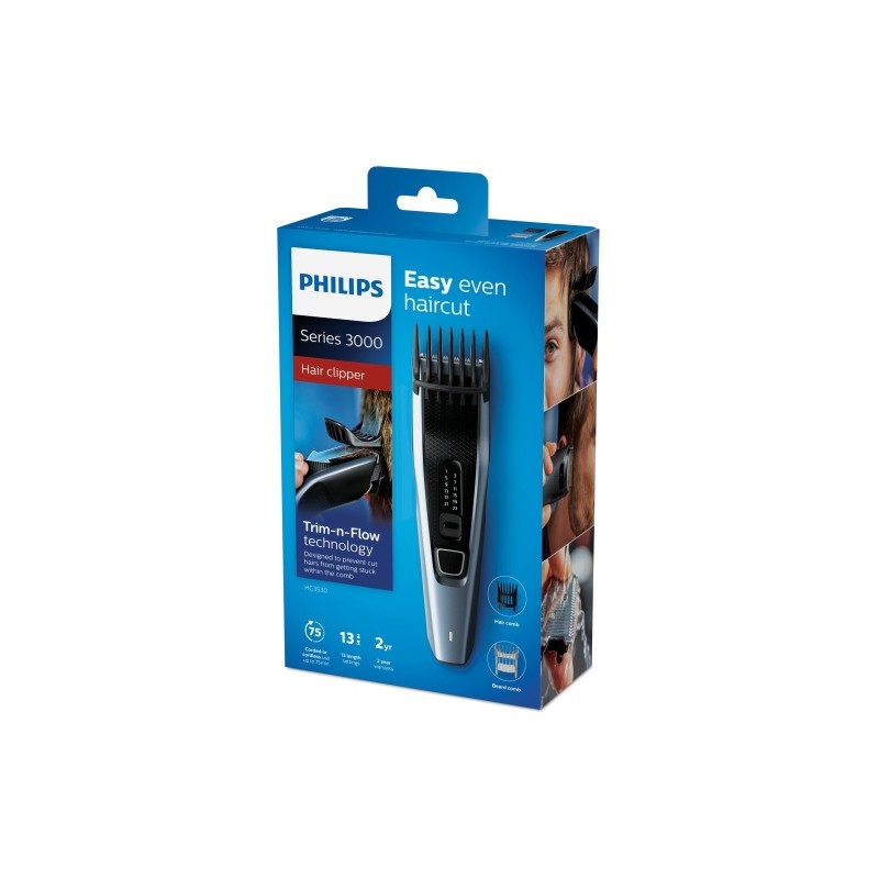 Philips 3000 Series HC3530/15 Plaukų kirpimo mašinėlė, Juoda/Mėlyna