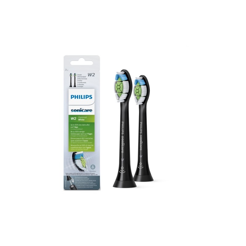 Philips Sonicare W2 Optimal White HX6062/13 Sonic Dantų šepetėlio galvutės, Juoda