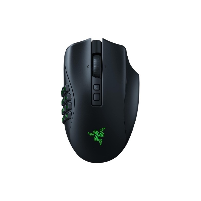 Razer Naga V2 Pro Belaidė žaidimų pelė RF Wireless + Bluetooth + USB-C, 30000 DPI, Juoda
