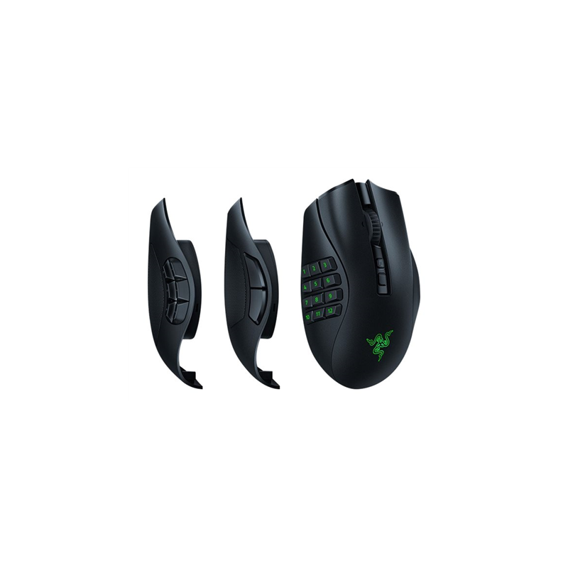 Razer Naga V2 Pro Belaidė žaidimų pelė RF Wireless + Bluetooth + USB-C, 30000 DPI, Juoda