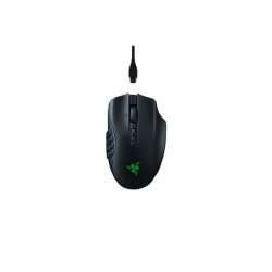 Razer Naga V2 Pro Belaidė žaidimų pelė RF Wireless + Bluetooth + USB-C, 30000 DPI, Juoda