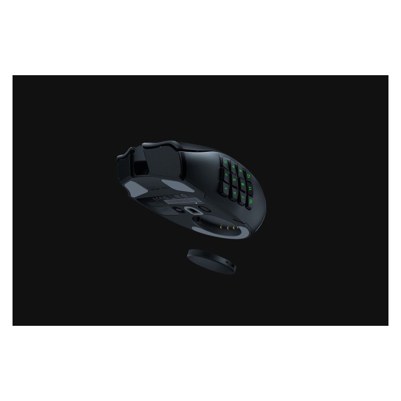 Razer Naga V2 Pro Belaidė žaidimų pelė RF Wireless + Bluetooth + USB-C, 30000 DPI, Juoda