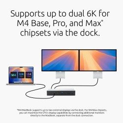 Kensington SD5000T5 EQ Jungčių stotelė, Thunderbolt 5 Triple 4K 140W, Pilka/Juoda