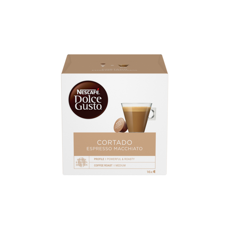 Nescafe Dolce Gusto Cortado Espresso Macchiato kava, 16 kapsulių dėžutėje
