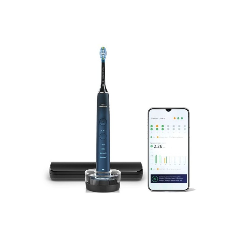 Philips Sonicare DiamondClean 9000 Series HX9911/88 Elektrinis dantų šepetėlis, Juoda/Mėlyna