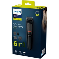 Philips Multigroom 3000 Series MG3710/15, 6-in-1 Plaukų kirpimo mašinėlė, Juoda