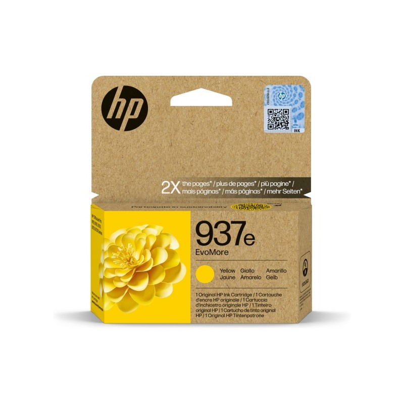 HP 937e EvoMore (4S6W8NE) Rašalinė kasetė, Geltona