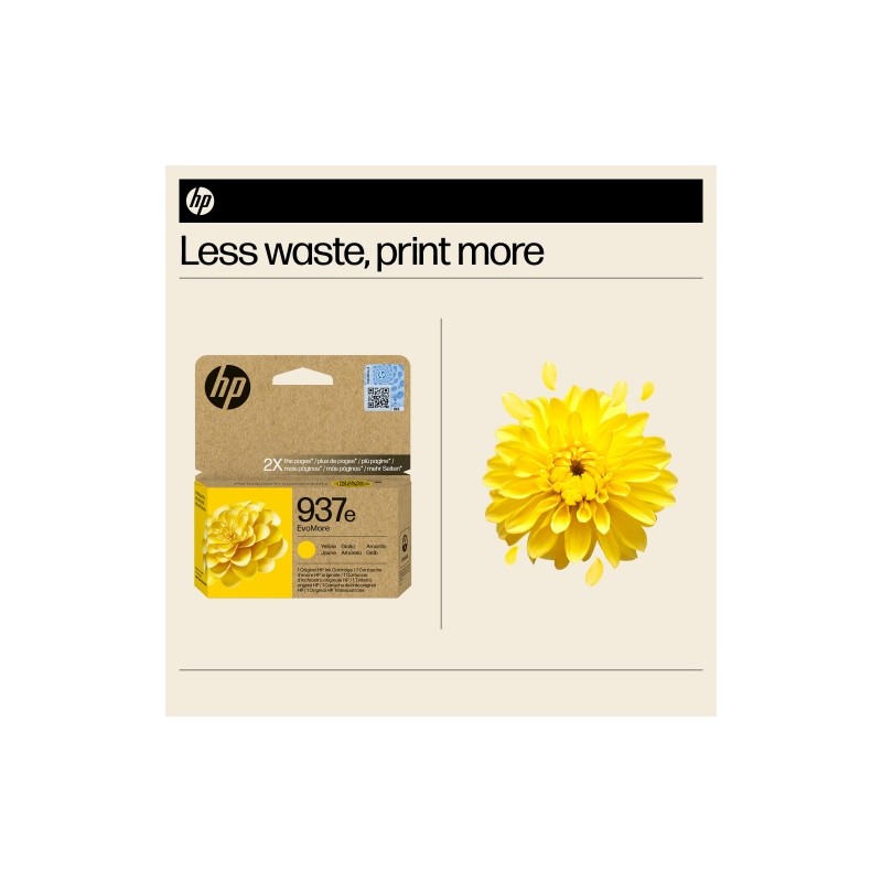 HP 937e EvoMore (4S6W8NE) Rašalinė kasetė, Geltona