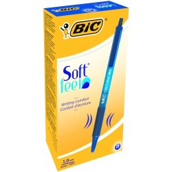 Bic Tušinukas Softfeel Clic 1.0 mm, mėlynas, pakuotėje 12 vnt. 914346