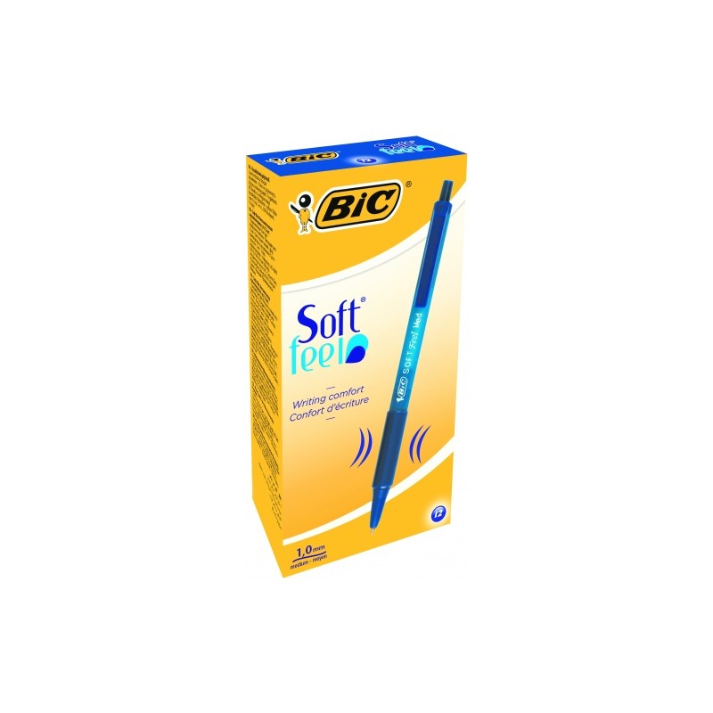 Bic Tušinukas Softfeel Clic 1.0 mm, mėlynas, pakuotėje 12 vnt. 914346