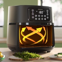 Philips 5000 Series XXL HD9285/93 Karšto oro gruzdintuvė 7.2 L 2000 W, Juoda