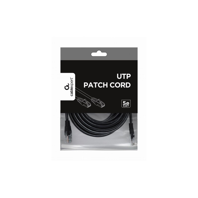 Gembird PP12-5M/BK CAT5e UTP Patch Cord 5m, Black