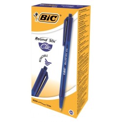 Bic Tušinukas Round Stic Clic 1.0 mm, mėlynas, pakuotėje 20 vnt. 379640