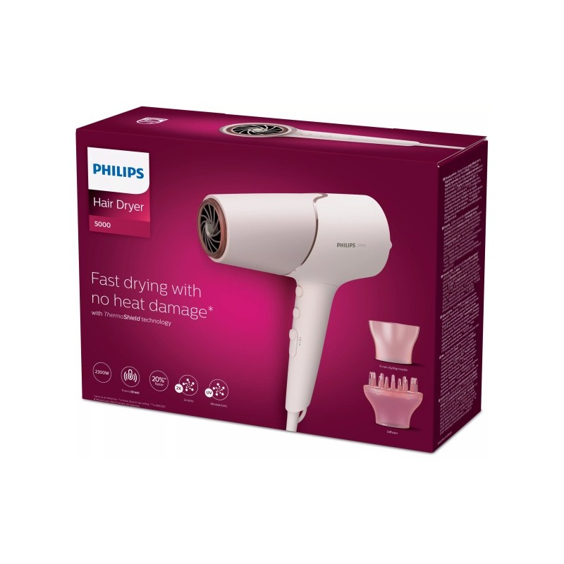 Philips 5000 Series ThermoShield BHD530/00 Plaukų džiovintuvas 2300 W, Pearl Peach
