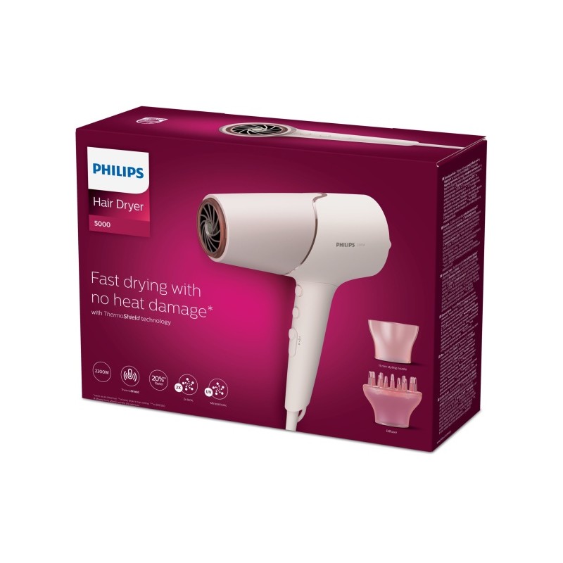Philips 5000 Series ThermoShield BHD530/00 Plaukų džiovintuvas 2300 W, Pearl Peach