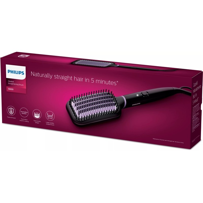 Philips StyleCare Essential BHH880/00 Šildomas tiesinimo šepetys, Juoda/Violetinė