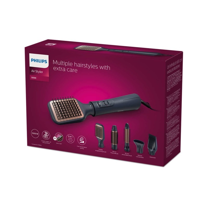 Philips 5000 Series Air Styler BHA530/00 Plaukų formavimo šukos, Juoda